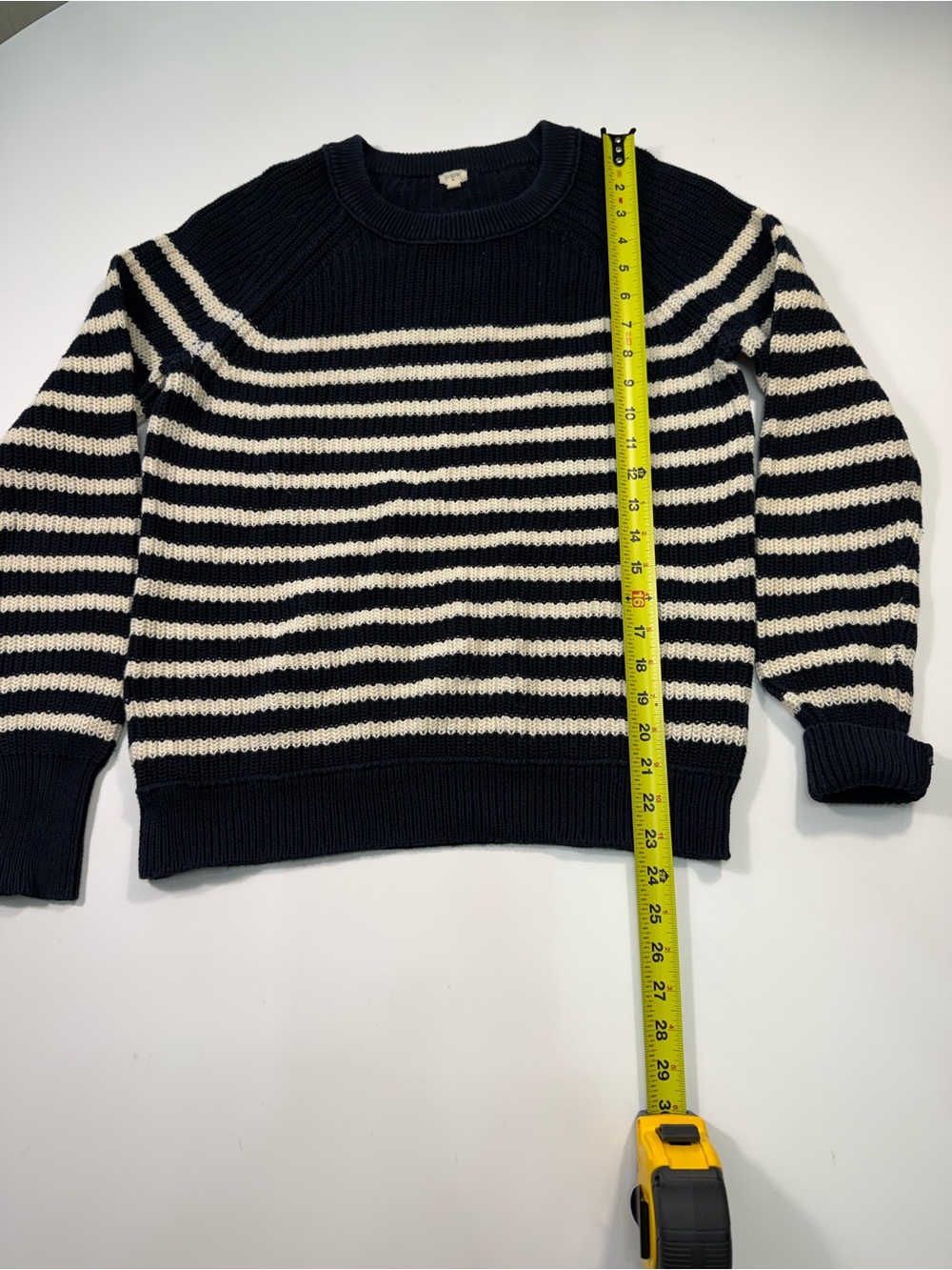 J. Crew 100% Cotton Knit Striped Crew Sweater - Picture 3 of 7
